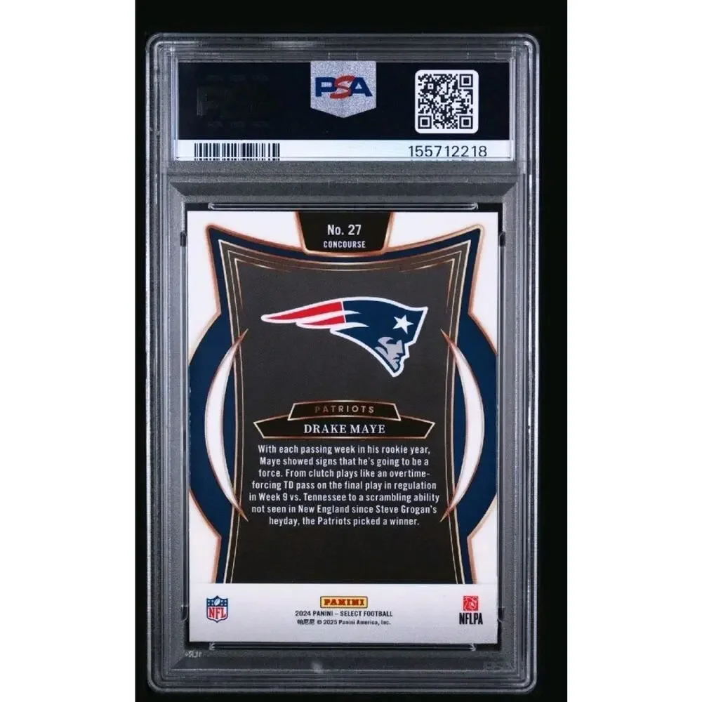 2024 Panini Select Drake Maye #27 Rookie PSA 9 Mint Patriots NFL Football Card